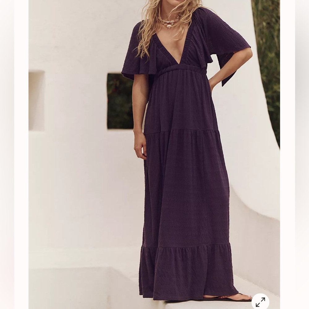 Free People Deep Purple La La Maxi Dress - Size Small